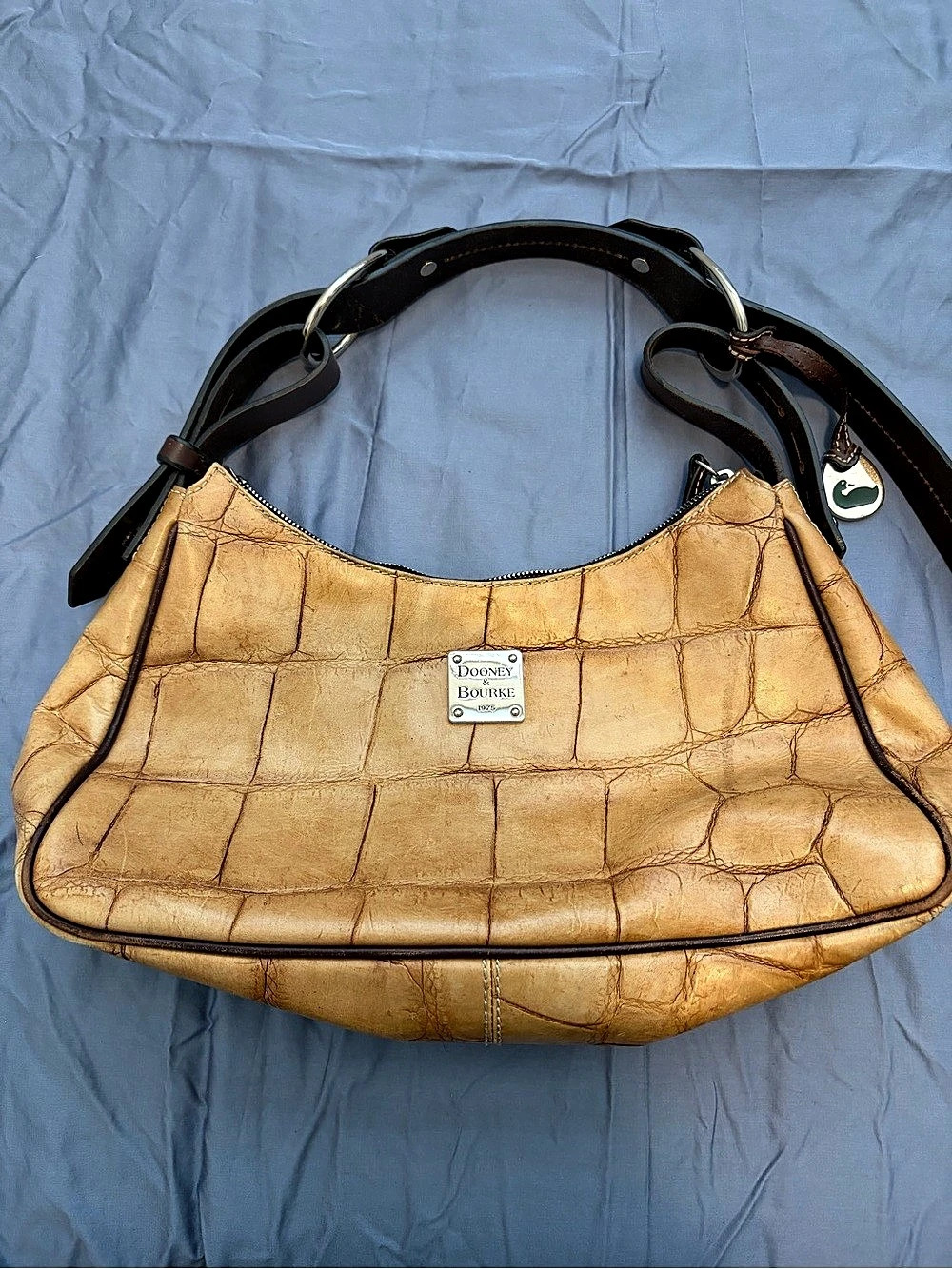 Dooney & Bourke Leather Hobo Bag in Brown & Tan